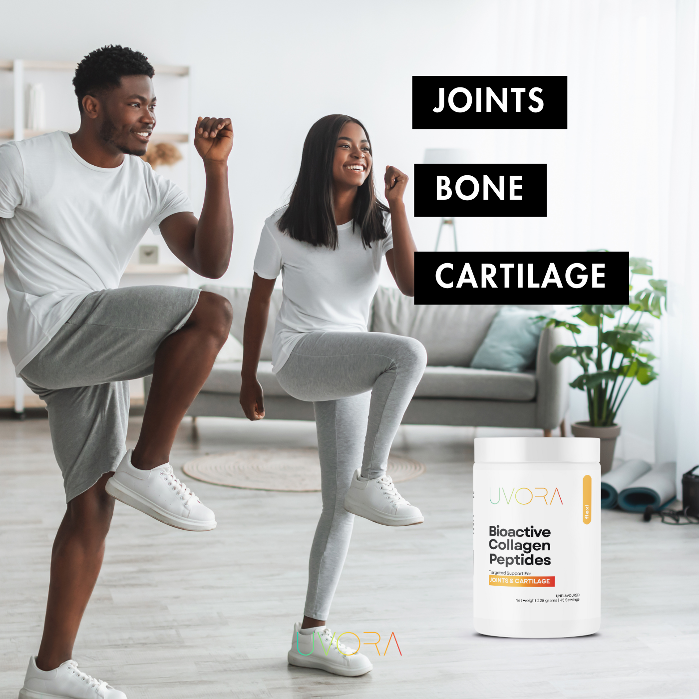 Uvora Flexi – type 2 collagen peptides for joint health, mobility, and stiffness relief in men and woman over 40